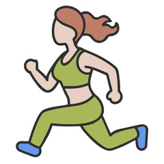 Running Woman &ndash; Dynamic Color Vector of Female in Active Motion