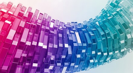 Abstract colorful wave of geometric shapes