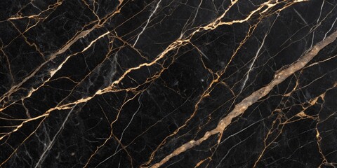 Elegant black marble texture with golden veins, creating a luxurious and sophisticated background for various design applications