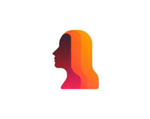 Abstract profile of a person, vibrant gradient colors