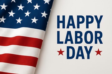 Celebrate american labor day with the stars and stripes flag and festive greeting