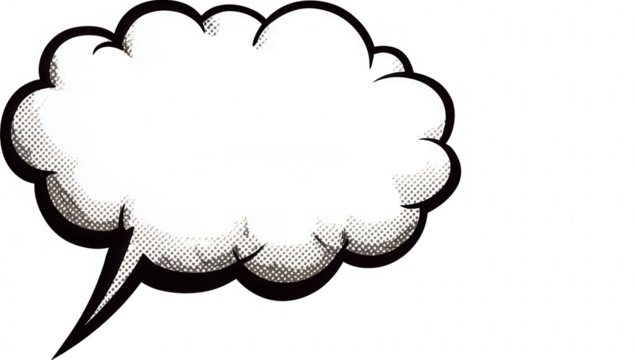 Blank comic speech bubble, textured