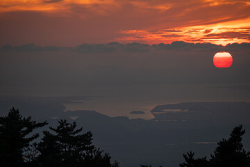 日本の鳥取県米子市の美しい夜景