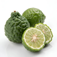 Obraz premium Fresh green bergamot, also known as kaffir.