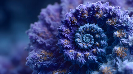 Purple and blue spiral showing a complex fractal pattern