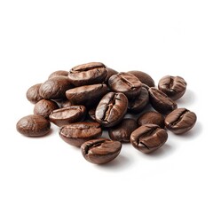 Pile of dark brown coffee beans
