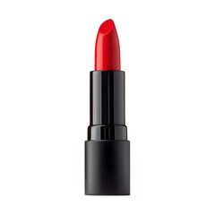 Bold red lipstick in black tube