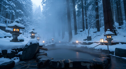winter night landscape