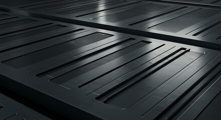 Obraz premium Dark textured surface with parallel grooves and recesses