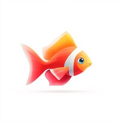 Colorful Animated Fish Swimming in a Bright and Playful Style