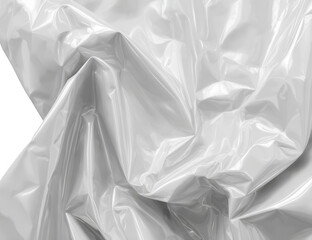 Obraz premium White, glossy fabric drapes in folds