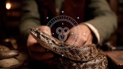 Expert Herpetologist Handling a Serene Snake with Care in an Authentic Natural Setting, Showcasing the Beauty of Wildlife and Conservation Efforts