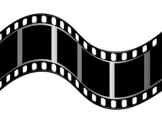 Wavy black and gray film strip