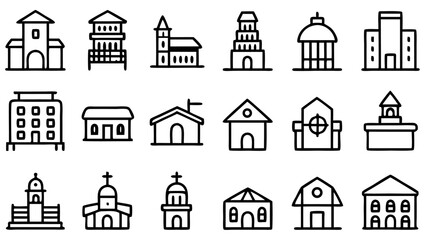 Fototapeta premium set of icons of houses