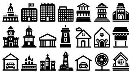 set of houses icons
