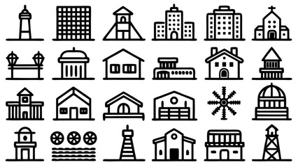 Fototapeta premium set of landmarks icons