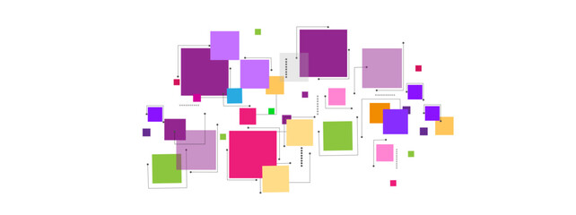 Abstract random boxes square seamless background. Square different topical colors.