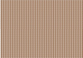 The symmetrical brown tile pattern forms a repeating arrangement with a 3D effect, creating a neat and aesthetic impression of a traditional roof texture