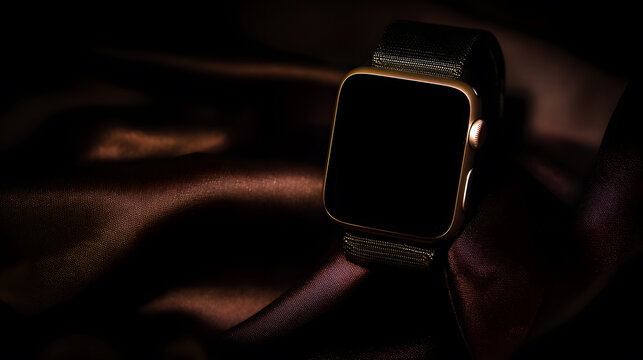 Smartwatch on a Luxurious Silk Fabric