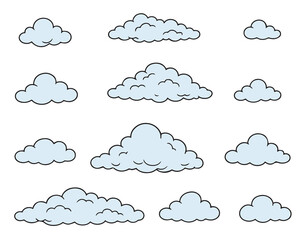 Cloud doodle line icon. Hand drawn outline. Concept isolated illustration