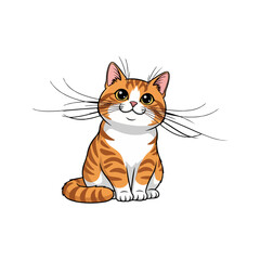 Obraz premium Cute Cartoon Cat Relaxing in Vector Illustration