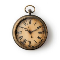 Antique pocket watch, bronze-toned, showing Roman numerals