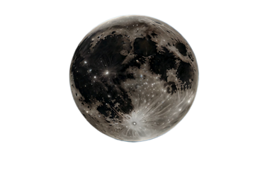 Detailed view of the moon s surface against a black background