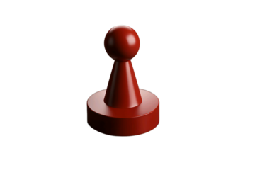 A single red game pawn isolated on a black background