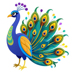 peacock on white background