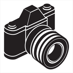 camera dslr icon silhouette vector