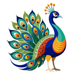 peacock on white background