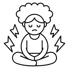Stress Relief Icon – Minimalist Line Art Vector Design for Wellness & Relaxation