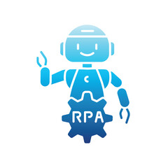 robotic process automation color glyph icon.