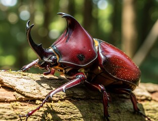stag beetle on the tree