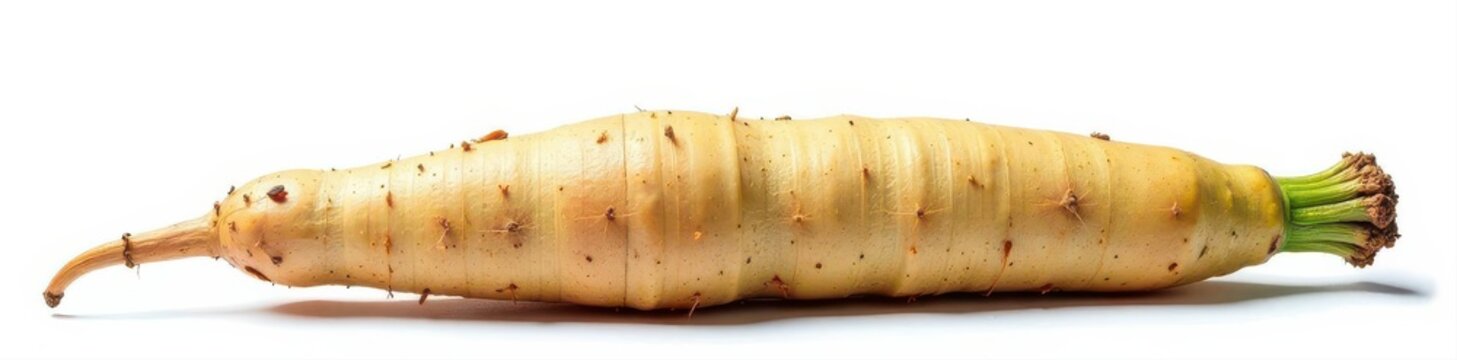 Large plantain root, isolated white background, medicinal plant, weed, healthy