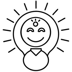 Positive Thinking Icon – Minimalist Line Art Vector Design, Clean and Modern Symbol