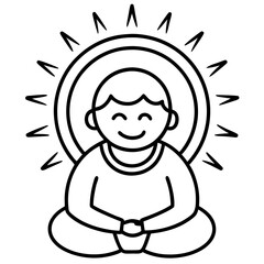 Positive Thinking Icon – Minimalist Line Art Vector Design, Clean and Modern Symbol