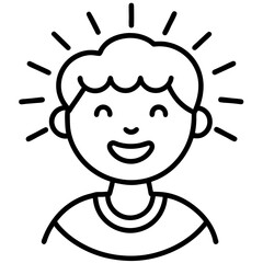 Positive Thinking Icon – Minimalist Line Art Vector Design, Clean and Modern Symbol