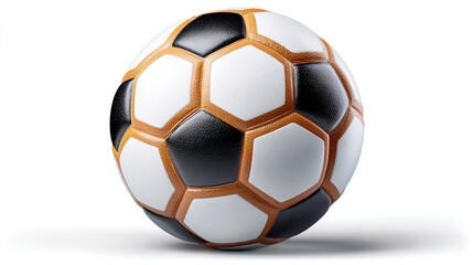 Fototapeta premium Soccer Ball's Symmetry: The classic soccer ball, crafted with geometric precision and bold contrast, stands as a symbol of sport, teamwork, and the global game.