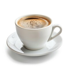 White coffee cup with dark liquid