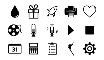Black Icon collection most use on UI UX BW color