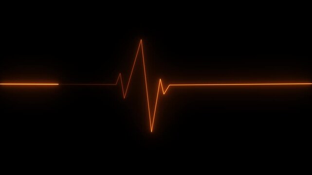 Cardiac arrest on the medical monitor, heart stops beating. Heart beating then hearts deadline on solid background.
