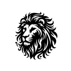 Fototapeta premium Majestic Lion Head Silhouette Graphic Design.