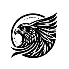 Obraz premium Stylized Black Eagle Head Emblem.