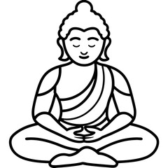 Minimalist Mindfulness Icon – Clean Line Art Vector Design