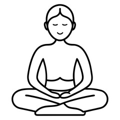 Minimalist Mindfulness Icon – Clean Line Art Vector Design