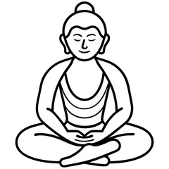 Minimalist Mindfulness Icon – Clean Line Art Vector Design