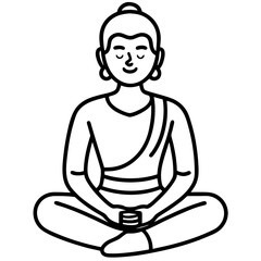 Minimalist Mindfulness Icon – Clean Line Art Vector Design