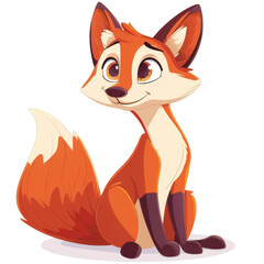 Cartoon Fox Character with Bright Colors and Playful Expression