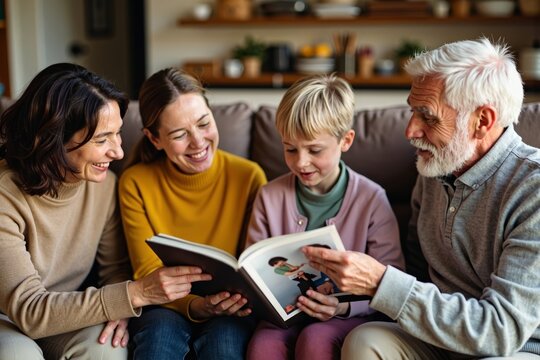 Memories Captured: A Photo Series of Family Members Reflecting on Past Moments in the Family Album - Powered by Adobe